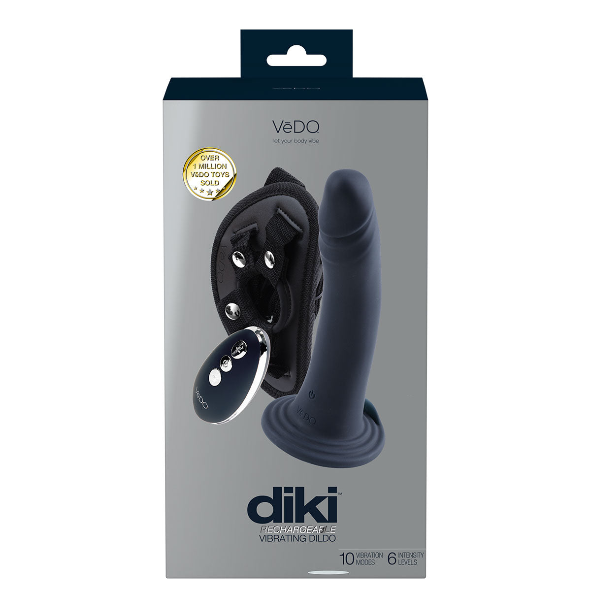 VeDO Diki Vibrating Strap-On - Black