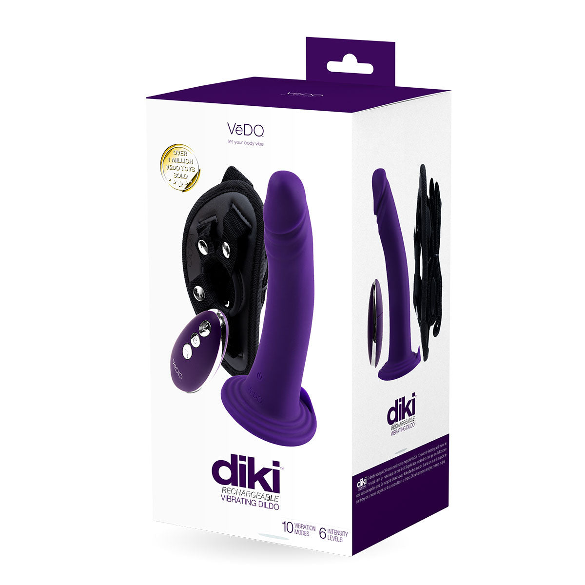 VeDO Diki Vibrating Strap-On - Purple