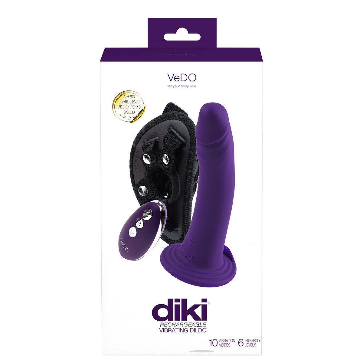 VeDO Diki Vibrating Strap-On - Purple