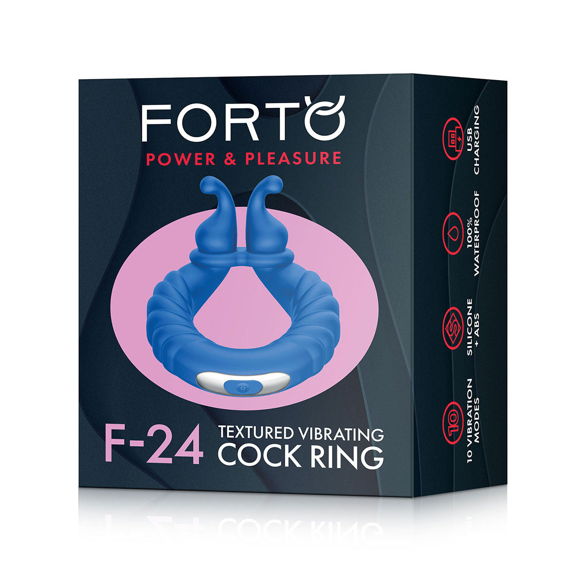 FORTO F-24 Textured Vibrating C-Ring - Blue