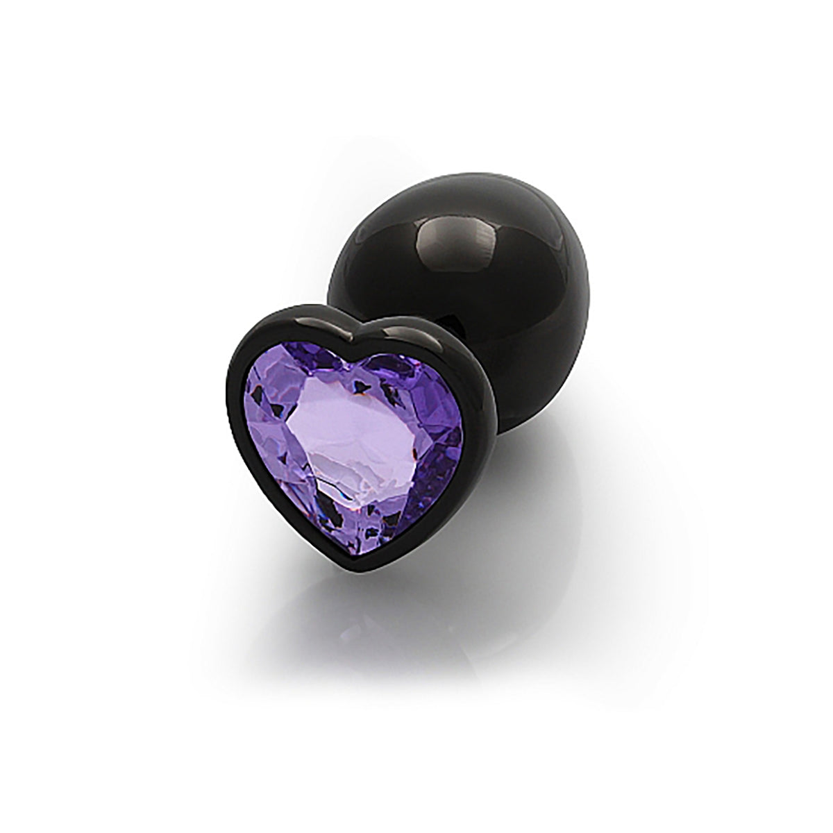 Shots Ouch! Heart Gem Butt Plug Large - Gunmetal/Amethyst