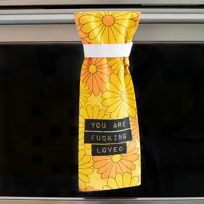 Twisted Wares You Are Fucking Loved Flour Towel Yellow