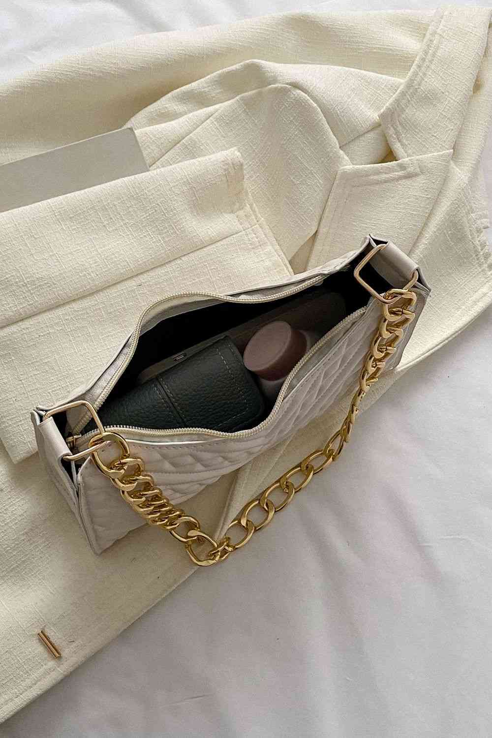 Textured PU Leather Shoulder Bag