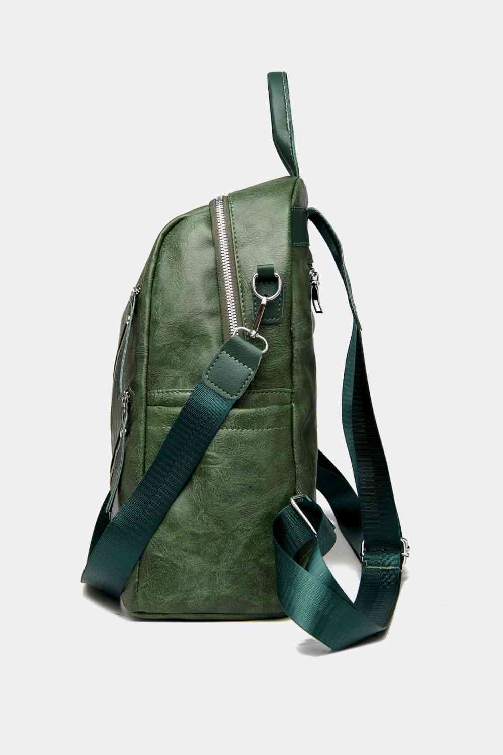 PU Leather Convertible Backpack