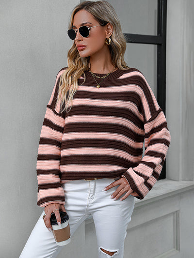 Striped Dropped Shoulder Sweater