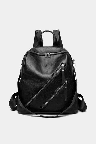 PU Leather Convertible Backpack