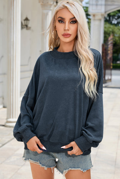 Round Neck Dropped Shoulder Sweatshirt