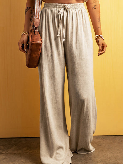 Drawstring Wide Leg Pants