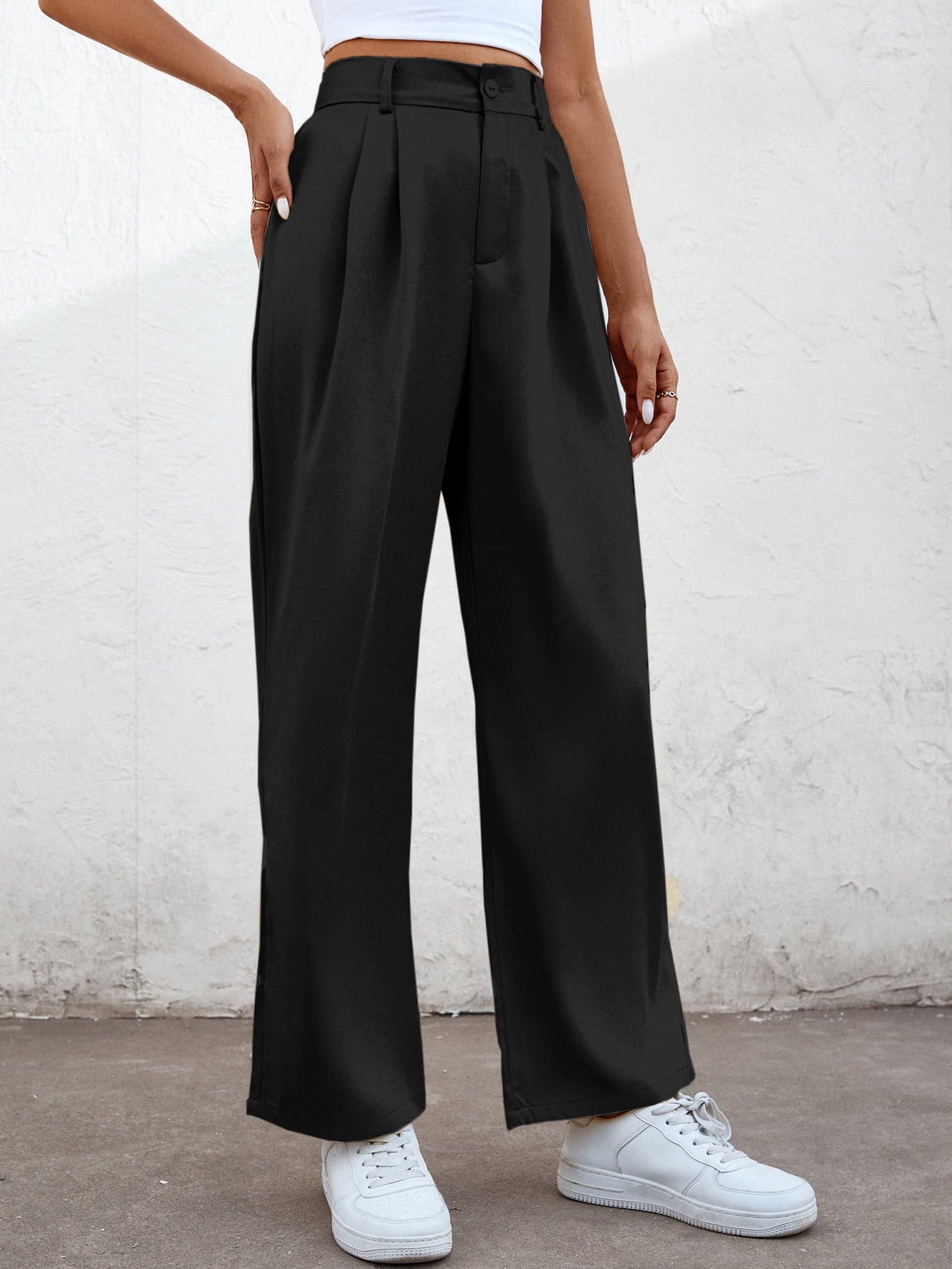 High Waist Straight Leg Pants