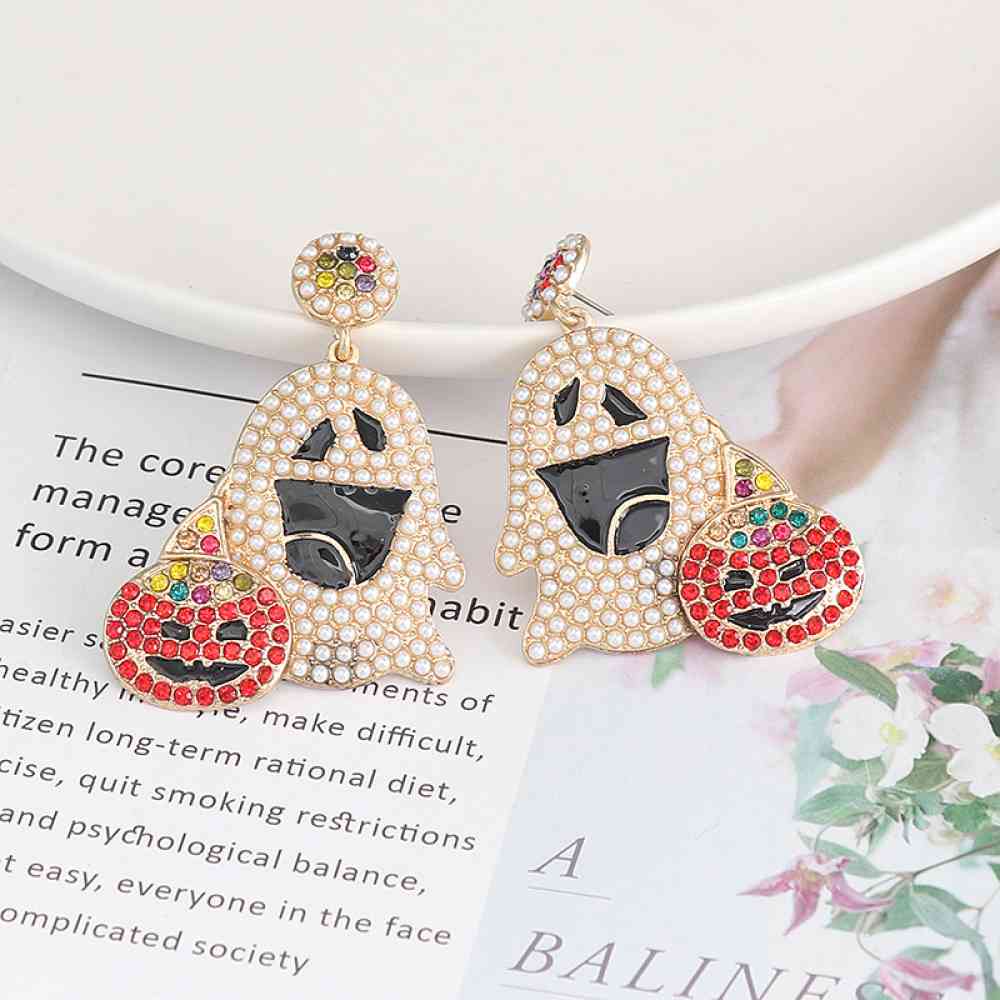 Ghost Rhinestone Alloy Earrings