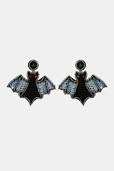 Bat Shape Beaded Dangle Earrings