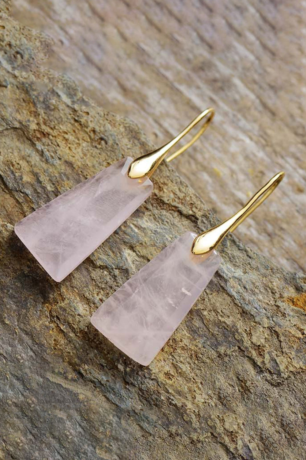 Handmade Geometrical Shape Natural Stone Dangle Earrings