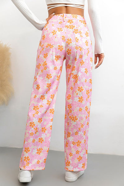 Double Take Buttoned High Waist Long Pants