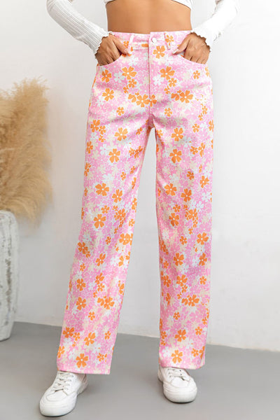 Double Take Buttoned High Waist Long Pants