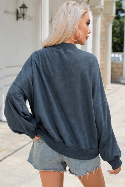 Round Neck Dropped Shoulder Sweatshirt