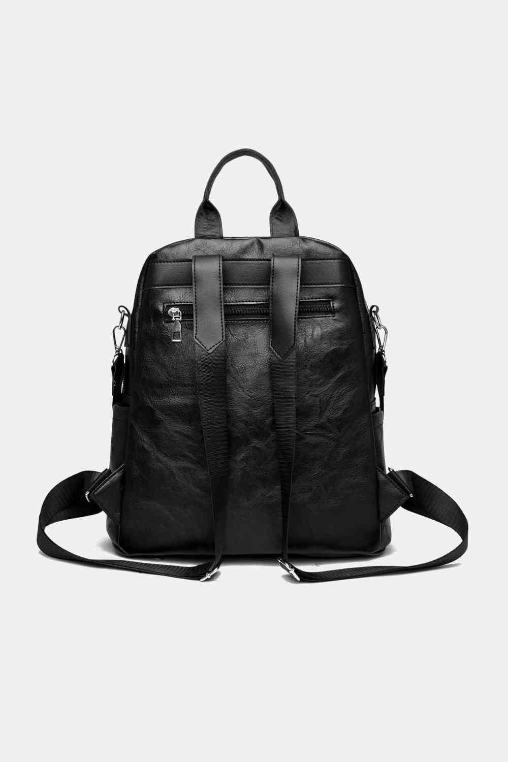 PU Leather Convertible Backpack