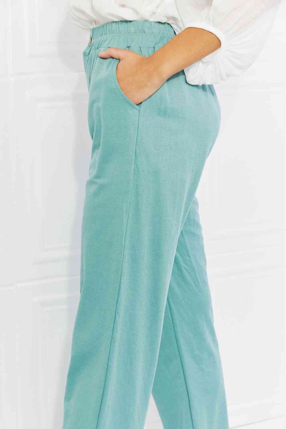 Blumin Apparel Take Me Away Full Size Straight Leg Pants in Seafoam