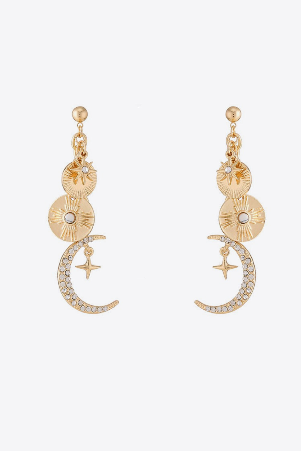 Rhinestone Moon Dangle Earrings