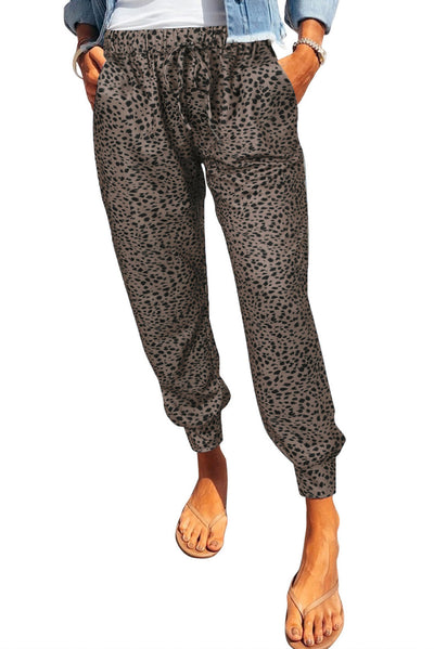 Leopard Pocketed Long Pants