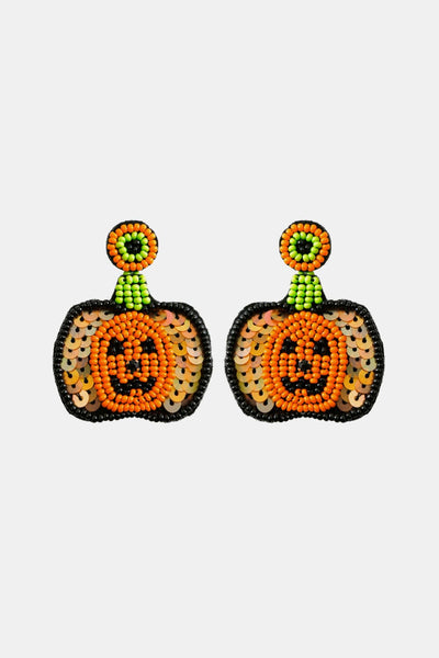 Pumpkin Shape Beaded Dangle Earrings