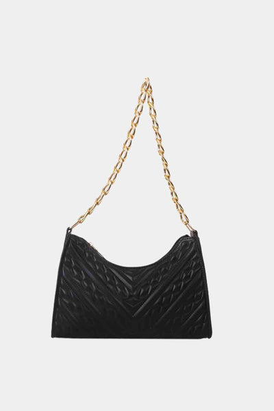 Textured PU Leather Shoulder Bag