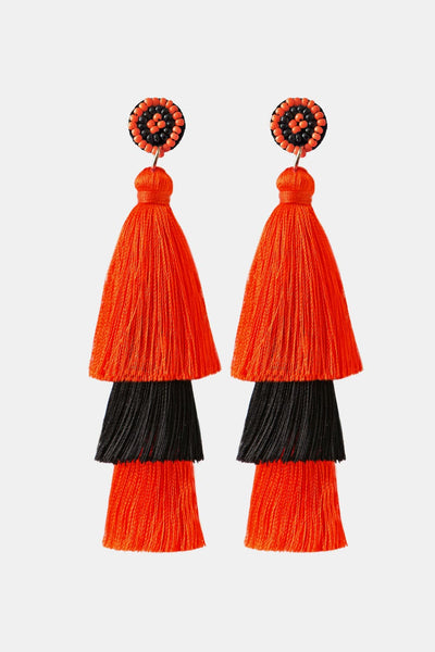 Baeds Detail Triple Layered Tassel Earring