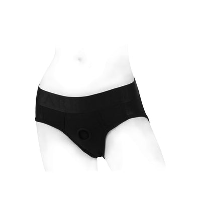 SpareParts Tomboi Rayon Brief Harness Black Size XS