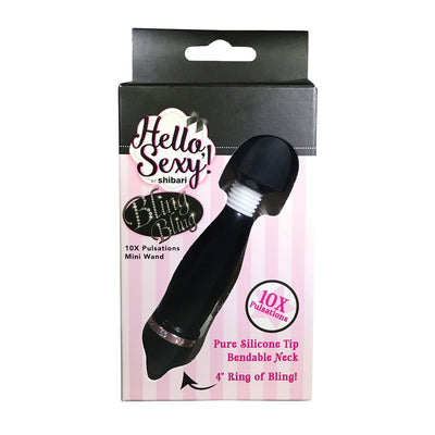 Hello Sexy Bling Bling Mini Wand - Black Shibari