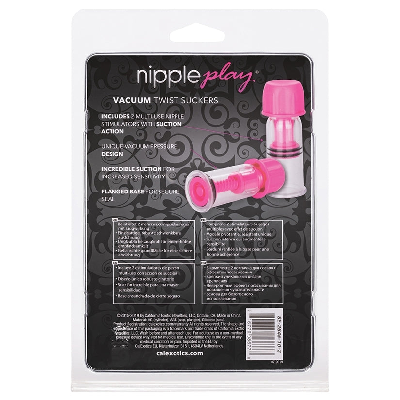 Nipple Play Vacuum Twist Suckers-Pink CalExotics