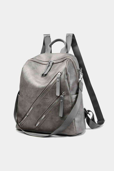 PU Leather Convertible Backpack