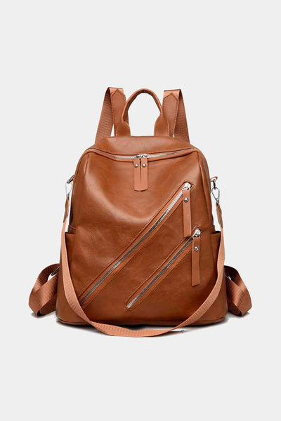 PU Leather Convertible Backpack