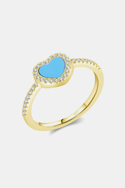 925 Sterling Silver Artificial Turquoise Ring