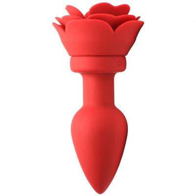 28X Silicone Vibrating Rose Anal Plug with Remote Booty Sparks