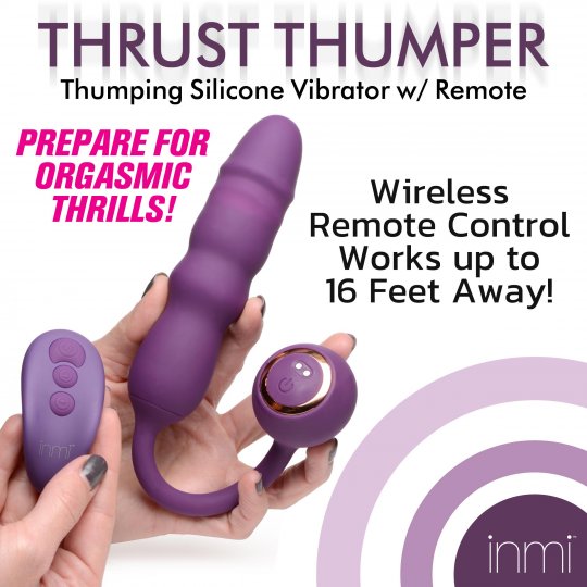 Thrust Thumper Thrusting Silicone Vibrator with Remote XR Brands