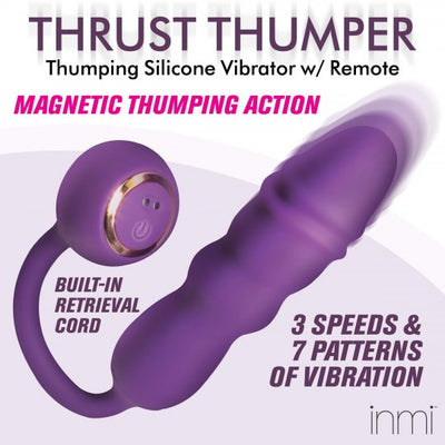 Thrust Thumper Thrusting Silicone Vibrator with Remote XR Brands