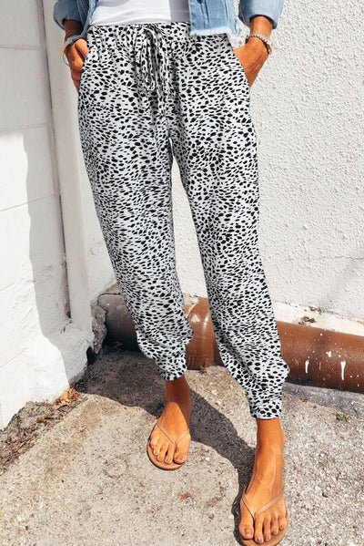 Leopard Pocketed Long Pants