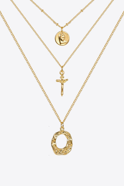 3-Piece 18K Gold-Plated Pendant Necklace