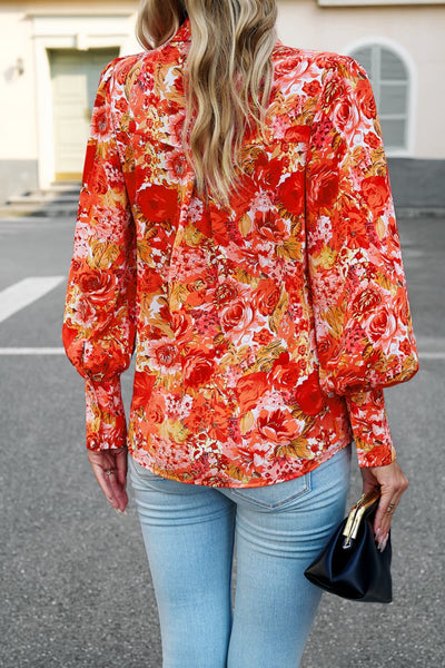 Printed Lantern Sleeve Shirt