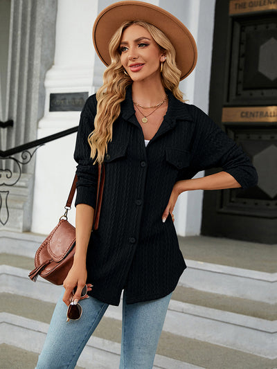 Collared Neck Long Sleeve Shirt