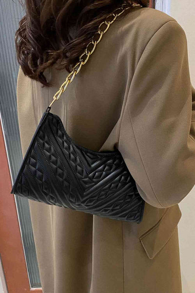 Textured PU Leather Shoulder Bag