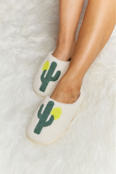 Melody Cactus Plush Slide Slippers