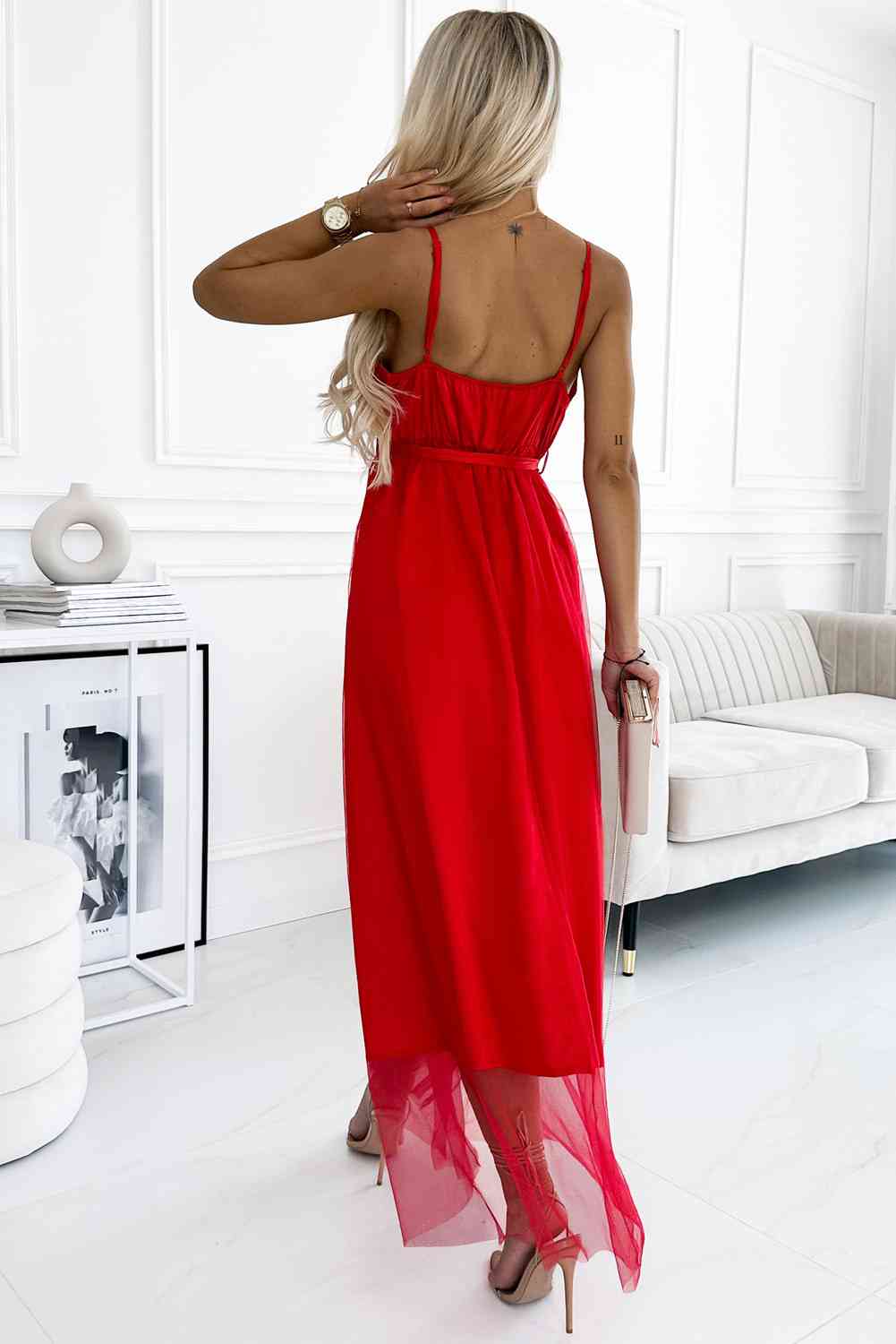 Spaghetti Strap Tie Waist Dress