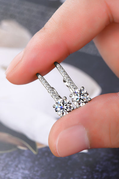 2 Carat Moissanite 925 Sterling Silver Earrings