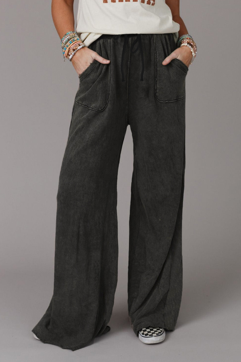 Wide Leg Pocketed Pants