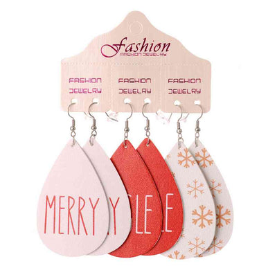 Christmas PU Earrings Set