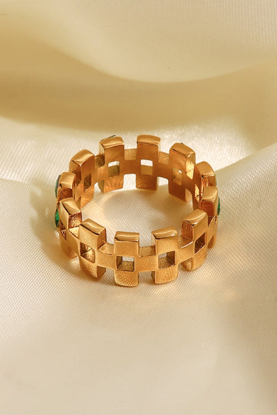 Contrast Stainless Steel 18K Gold-Plated Ring