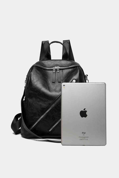 PU Leather Convertible Backpack