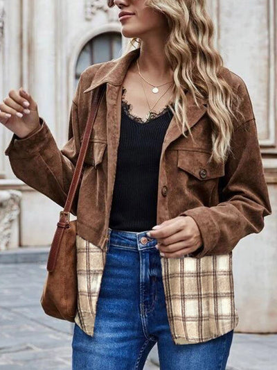 Printed Dropped Shoulder Collared Neck Denim Jacket