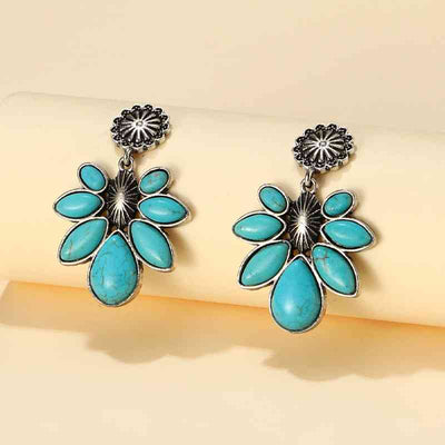 Artificial Turquoise Flower Earrings